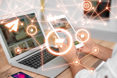 Images depicting a digital customer journey